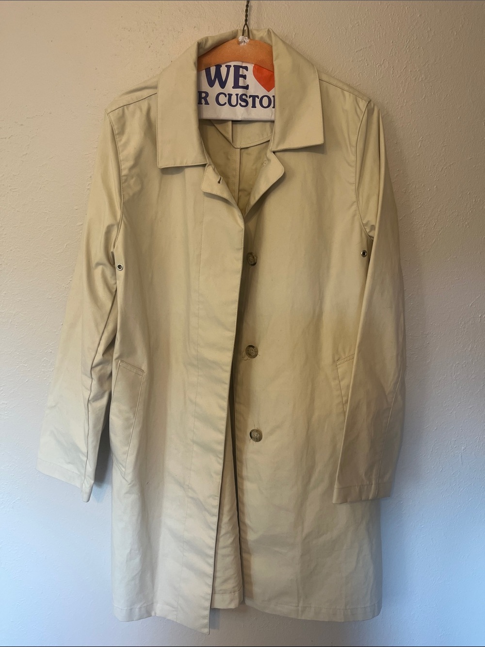 GAP Women's Cream Single-Breasted Trench Coat